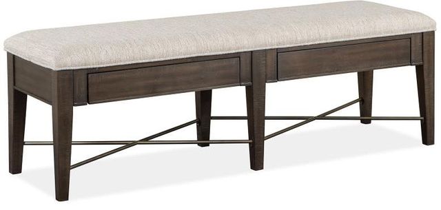 Magnussen Home® Westley Falls Graphite Bench with Upholstered Seat 3