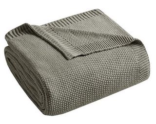 Olliix by INK+IVY Bree Knit Charcoal 50" x 60" Throw