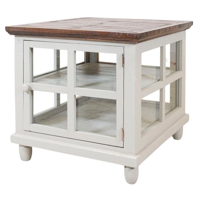 Rustic Imports Cottage Aged Grey End Table-1