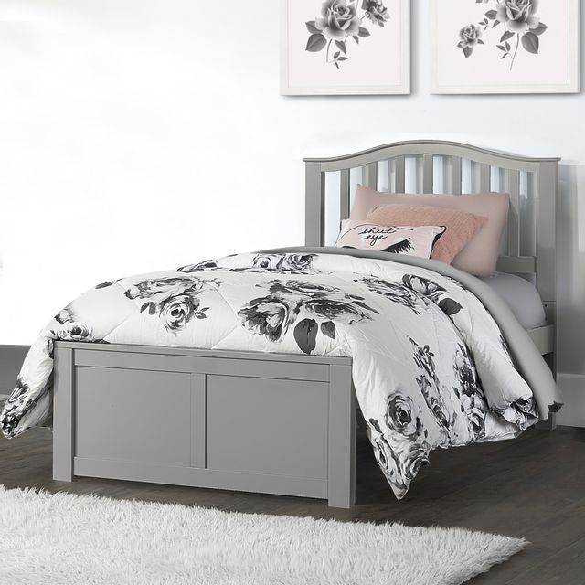 Hillsdale Furniture Schoolhouse Finley Gray Twin Youth Arch Spindle Platform Bed-1