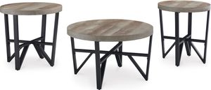 Signature Design by Ashley® Deanlee 3-Piece Grayish Brown/Black Living Room Table Set