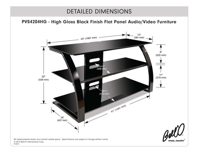 Bell'O® High Gloss Black A/V Furniture 4