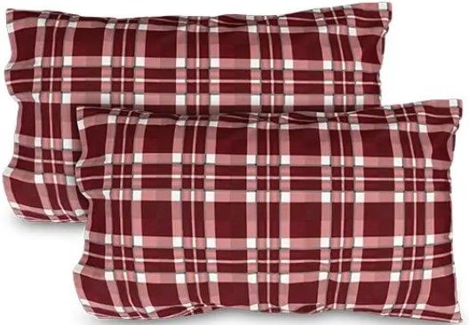 MyPillow® Flannel Burgundy Plaid Queen Pillow Cases 4