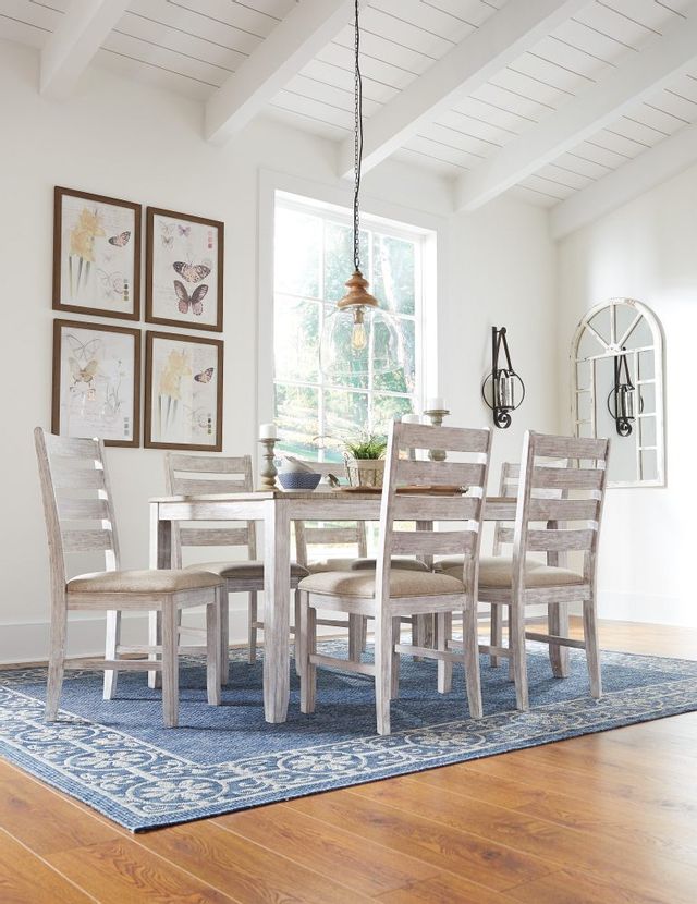 Signature Design by Ashley® Skempton 7-Piece Grayish White Dining Table Set-3