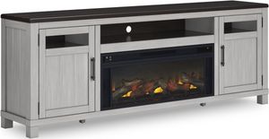 Signature Design by Ashley® Darborn Gray/Brown 88" TV Stand with Electric Fireplace