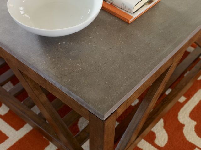 Kincaid® Modern Classics Gray Concrete Top Mason End Table with Brown Base-1