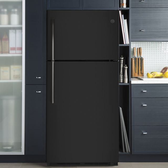 GE® 18.0 Cu. Ft. Black Top Freezer Refrigerator 2