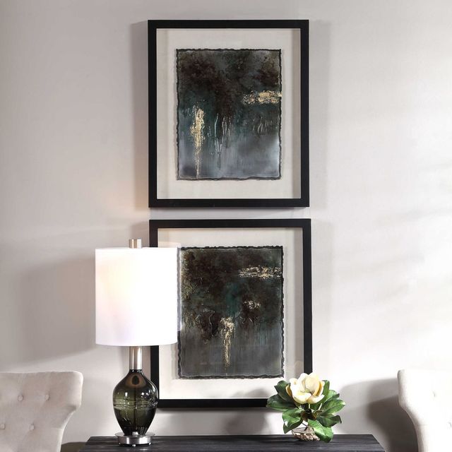 Uttermost® by Grace Feyock Rustic Patina 2-Piece Dark Brown Framed Prints-3