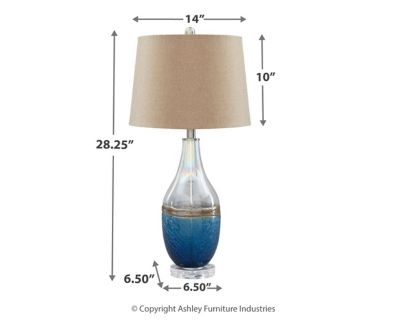 Signature Design by Ashley® Johanna Set of 2 Blue/Clear Table Lamps-3
