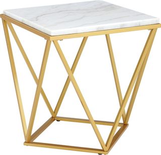 Elements International Riko Marble/Gold End Table