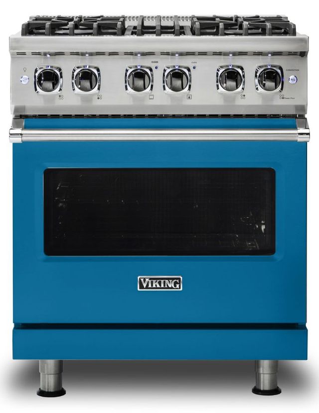 Viking® 5 Series 30" Alluvial Blue Pro Style Dual Fuel Liquid Propane Range