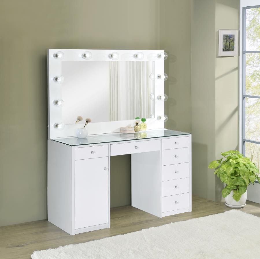 high gloss vanity desk