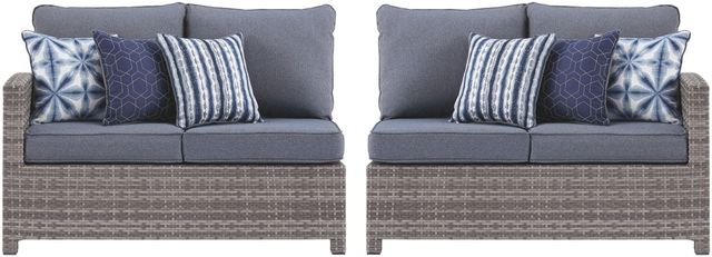 Signature Design by Ashley® Salem Beach Gray Right and Left Arm Facing Cushioned Loveseats-2