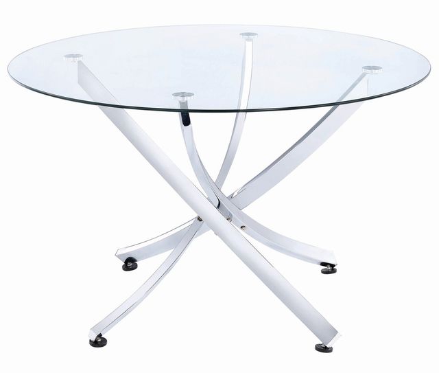 Coaster® Beckham 5 Piece White & Chrome Dining Table Set 1