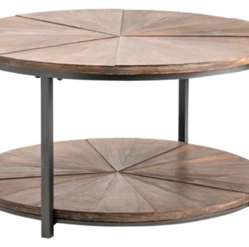 Crestview Collection Jackson Rustic Round Cocktail Table-1