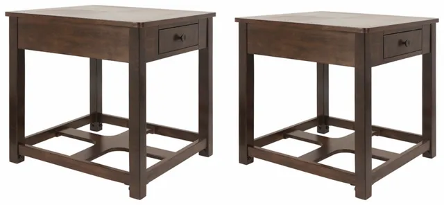 Signature Design by Ashley® Marion 2-Piece Dark Brown End Tables Set