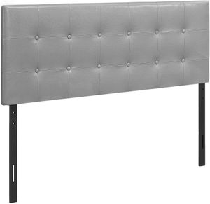 Bed, Headboard Only, Full Size, Bedroom, Upholstered, Pu Leather Look, Grey, Transitional