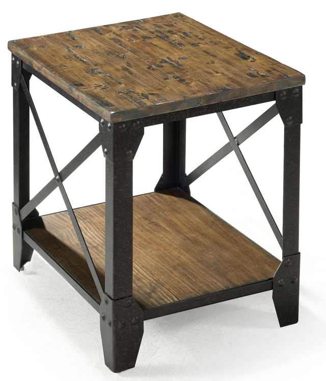 Petite table d'appoint rectangulaire de Magnussen Home® Pinebrook - Pin naturel patiné