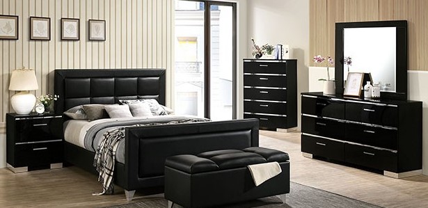 Bedroom set store black queen