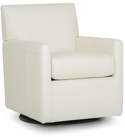 Palliser® Furniture Pia White Swivel Chair with Two 16" Pillows