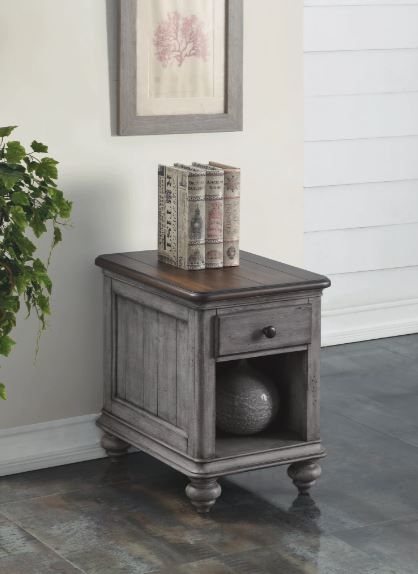 Flexsteel® Plymouth® Distressed Graywash Chairside Table 6