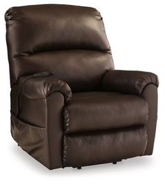 Signature Design by Ashley® Shadowboxer Chocolate Faux Leather Power Lift Recliner