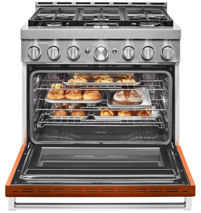 KitchenAid® 36" Scorched Orange Smart Commercial-Style Gas Range 4