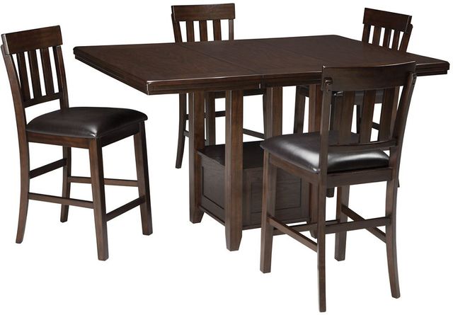 Signature Design by Ashley® Haddigan Dark Brown Counter Height Dining Room Table 1