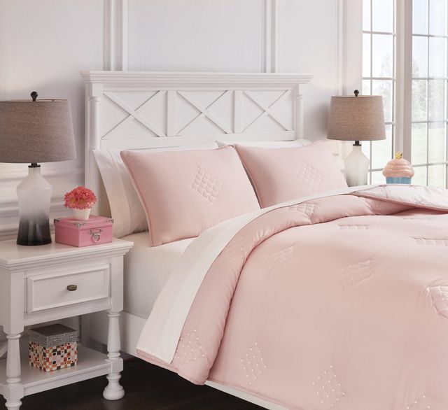 Signature Design by Ashley® Lexann Pink/White/Gray Full Comforter Set 3