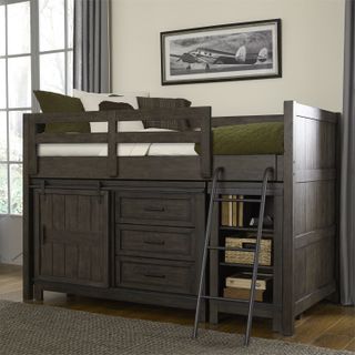 Liberty Furniture Thornwood Hills Rock Beaten Gray Twin Loft Bed