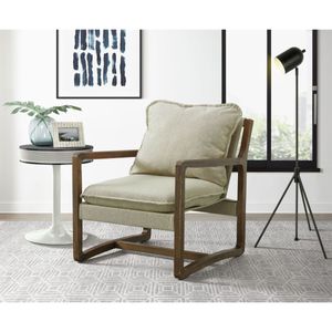Elements MeKinney Fawn Wood-Trimmed Accent Chair