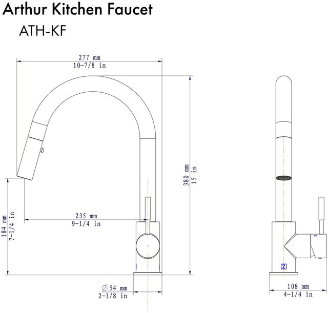 ZLINE Arthur Matte Black Pull Down Kitchen Faucet 5