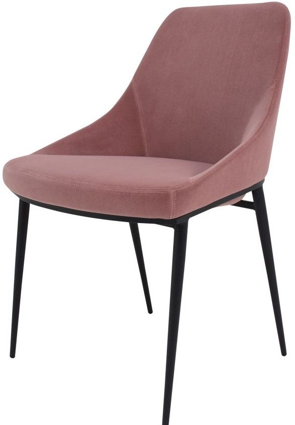 Moe's Home Collection Sedona Pink Velvet Dining Chair M2 3