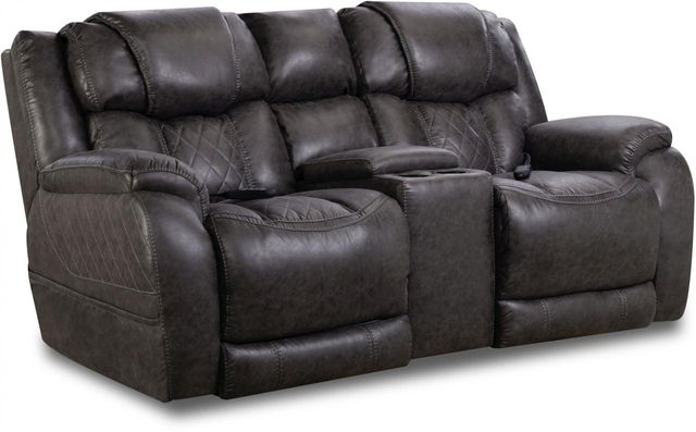 HomeStretch Steel Power Reclining Loveseat with Console