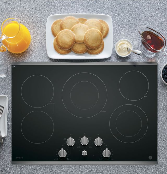 GE Profile™ Series 30" Black with Stainless Steel Electric Cooktop 6