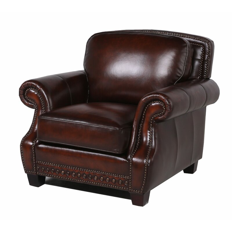 Leather nailhead chair hot sale