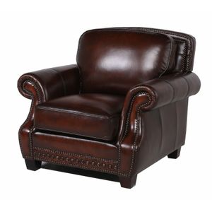 Nice Link Brown Leather Chair with Nailheads