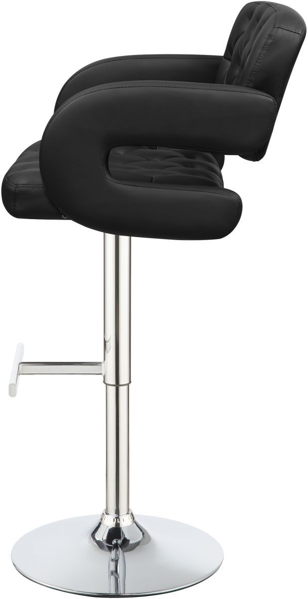 Coaster® Brandi Black And Chrome Adjustable Height Stool-1