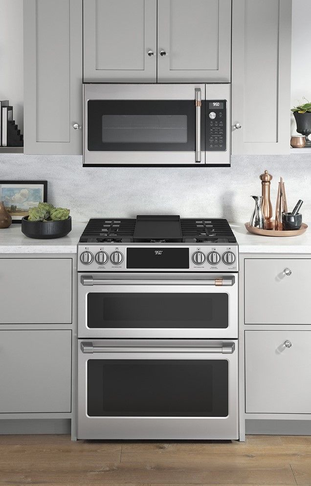 Café™ 30" Stainless Steel Slide In Double Oven Dual Fuel Range 1