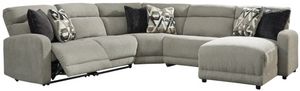 Signature Design by Ashley® Colleyville 5-Piece Stone Left-Arm Facing Power Reclining Sectional with Chaise
