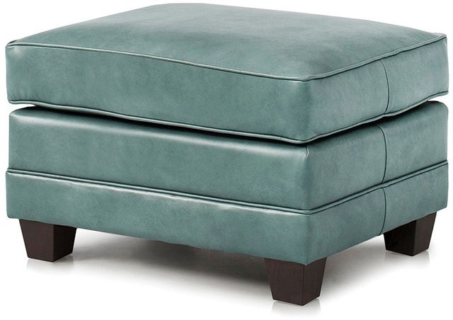Smith Brothers 366 Collection Teal Leather Ottoman 1