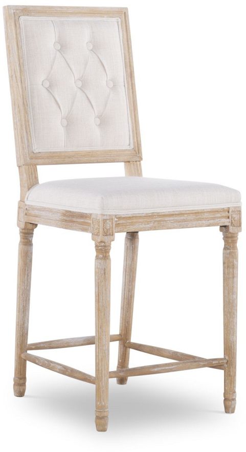 byron linen tufted square back counter stool