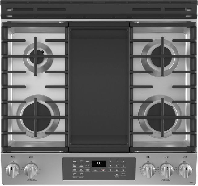 GE® 30" Stainless Steel Slide In Convection Gas Range-3