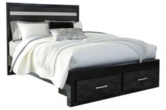 Signature Design by Ashley® Starberry Black Queen Panel Bed with 2 Storage Drawers