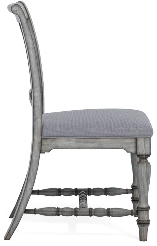 Flexsteel® Plymouth® Distressed Graywash Upholstered Dining Chair-3