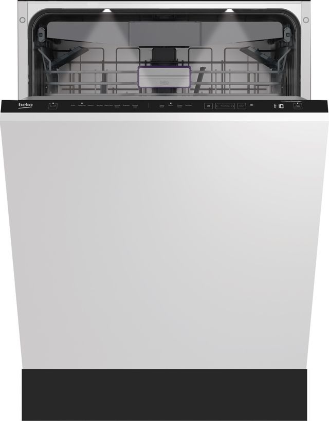 Beko panel ready dishwasher with open  door