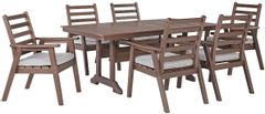 Signature Design by Ashley® Emmeline Brown 7-Piece Outdoor Dining Table Set