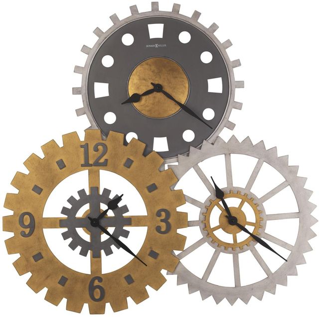 Howard Miller® Cogwheel II Antique Brass/Charcoal Gallery Wall Clock