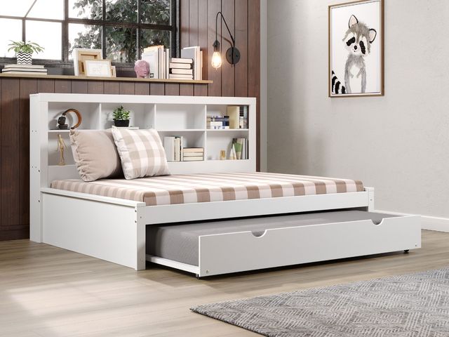 Carter Full White Bed with Trundle, Mattress Free! | Bob Mills Furniture