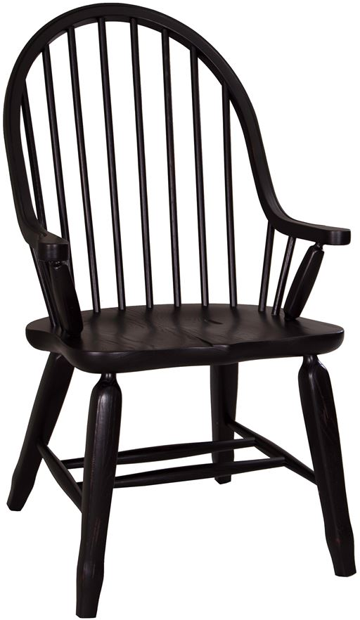 Liberty Furniture Treasures Rustic Oak Bow Back Side Chair-Black-3